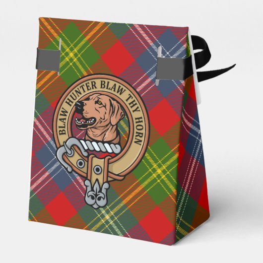 Clan Forrester Crest over Tartan Bedankdoosjes (Achterkant)