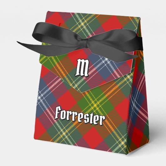 Clan Forrester Crest over Tartan Bedankdoosjes (Voorkant Zijde)