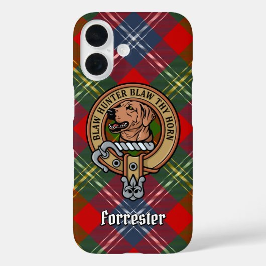 Clan Forrester Crest over Tartan Case-Mate iPhone Case (Achterkant)
