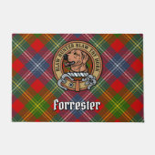 Clan Forrester Crest over Tartan Deurmat (Voorkant)