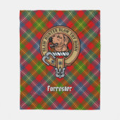 Clan Forrester Crest over Tartan Fleece Deken (Voorkant)