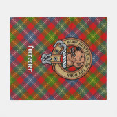 Clan Forrester Crest over Tartan Fleece Deken (Voorkant (Horizontaal))