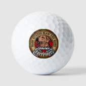Clan Forrester Crest over Tartan Golfballen (Voorkant)
