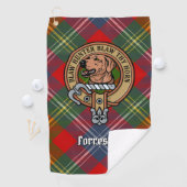 Clan Forrester Crest over Tartan Golfhanddoek (Insitu)