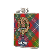 Clan Forrester Crest over Tartan Heupfles (Links)