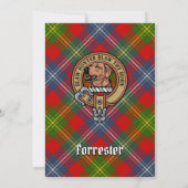 Clan Forrester Crest over Tartan Kaart (Achterkant)