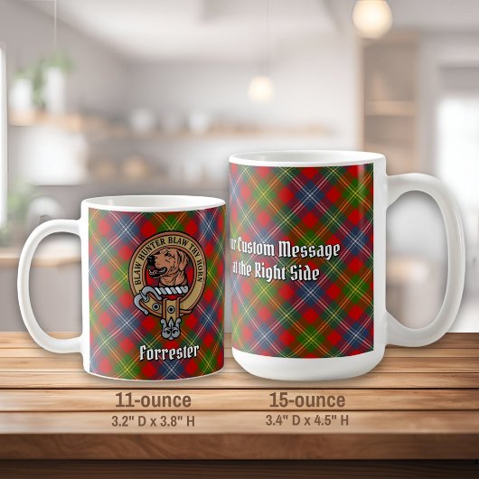 Clan Forrester Crest over Tartan Koffiemok