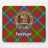 Clan Forrester Crest over Tartan Muismat (Voorkant)