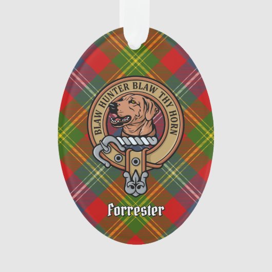 Clan Forrester Crest over Tartan Ornament (voorkant)