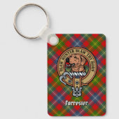 Clan Forrester Crest over Tartan Sleutelhanger (Voorkant)