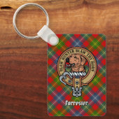 Clan Forrester Crest over Tartan Sleutelhanger (Voorkant)