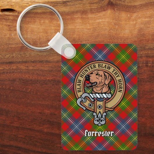 Clan Forrester Crest over Tartan Sleutelhanger