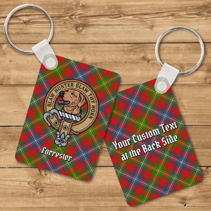 Clan Forrester Crest over Tartan Sleutelhanger