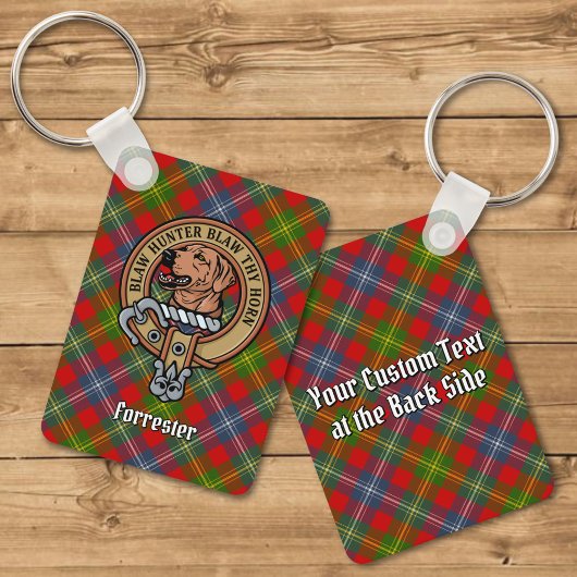 Clan Forrester Crest over Tartan Sleutelhanger