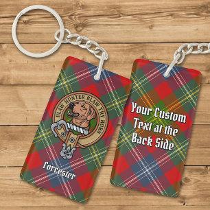 Clan Forrester Crest over Tartan Sleutelhanger