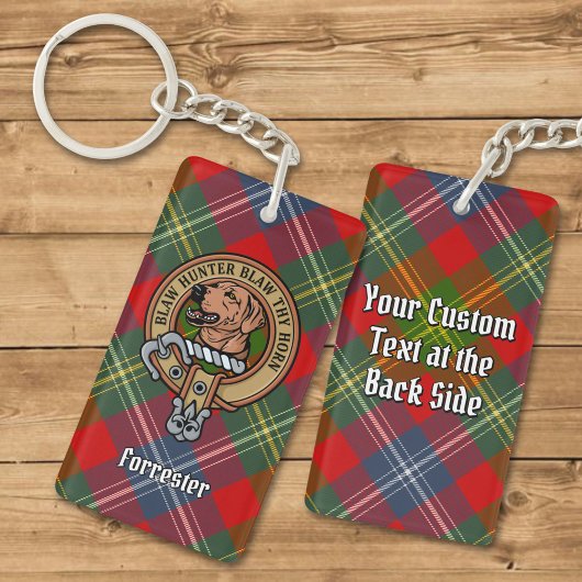 Clan Forrester Crest over Tartan Sleutelhanger