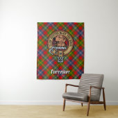 Clan Forrester Crest over Tartan Wandkleed (In situ)