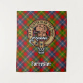 Clan Forrester Crest over Tartan Wandkleed (Voorkant)