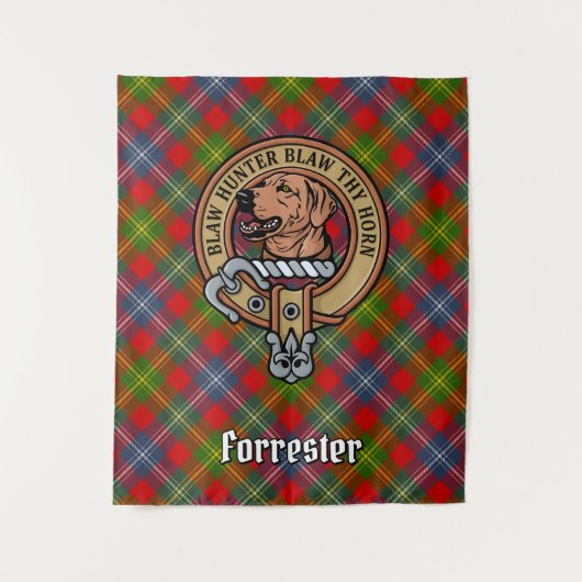 Clan Forrester Crest over Tartan Wandkleed (Voorkant)