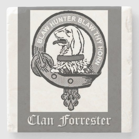 Clan Forrester Crest Stenen Onderzetter (Voorkant)