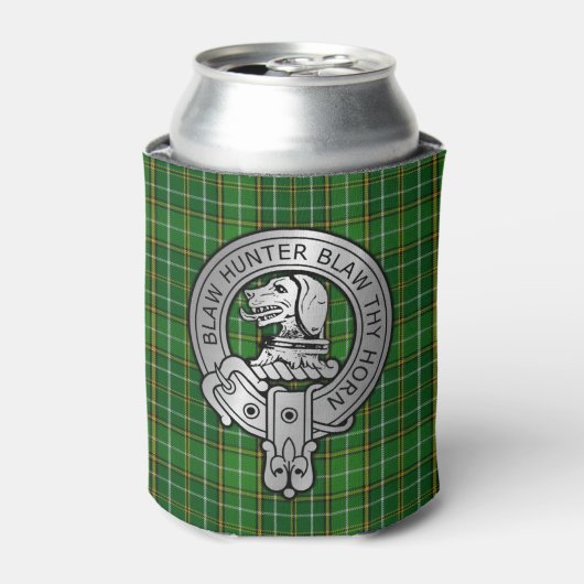 Clan Forrester / Foster Crest & Hunting Tartan Blikjeskoeler (Blikje Voorkant)