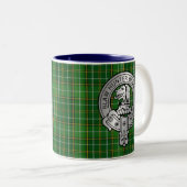 Clan Forrester / Foster Crest & Hunting Tartan Tweekleurige Koffiemok (Voorkant rechts)