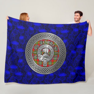 Clan Forrester   Foster Crest & Tartan Knoop Fleece Deken