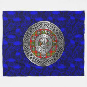 Clan Forrester | Foster Crest & Tartan Knot Fleece Deken (Voorkant (Horizontaal))