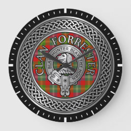 Clan Forrester | Foster Crest & Tartan Knot Grote Klok