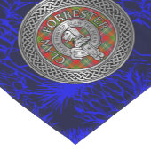 Clan Forrester | Foster Crest & Tartan Knot Korte Tafelloper (Hoek)