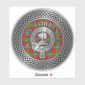 Clan Forrester | Foster Crest & Tartan Knot Sticker (Vel)