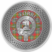 Clan Forrester | Foster Crest & Tartan Knot Sticker (Voorkant)