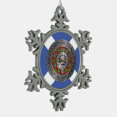 Clan Forrester | Foster Crest & Tartan Knot Tin Sneeuwvlok Ornament (Links)