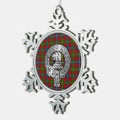 Clan Forrester / Foster Crest & Tartan Tin Sneeuwvlok Ornament (Rechts)