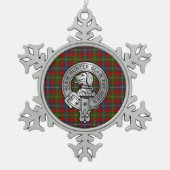 Clan Forrester / Foster Crest & Tartan Tin Sneeuwvlok Ornament (Voorkant)