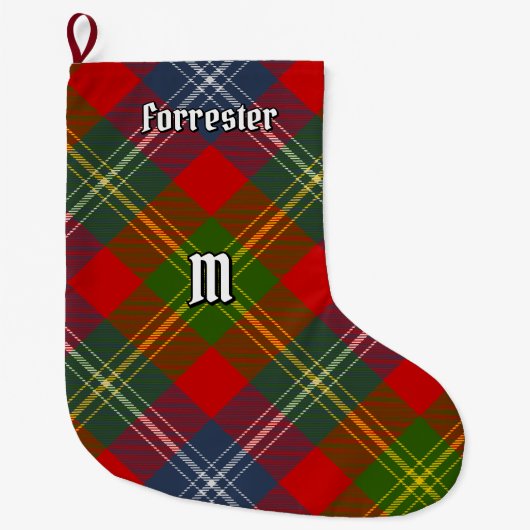 Clan Forrester Tartan Grote Kerstsok (Voorkant)
