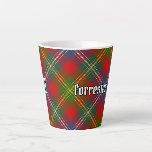 Clan Forrester Tartan Latte Mok (Voorkant)