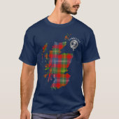 Clan Forrester Tartan Map & Crest T-shirt (Voorkant)