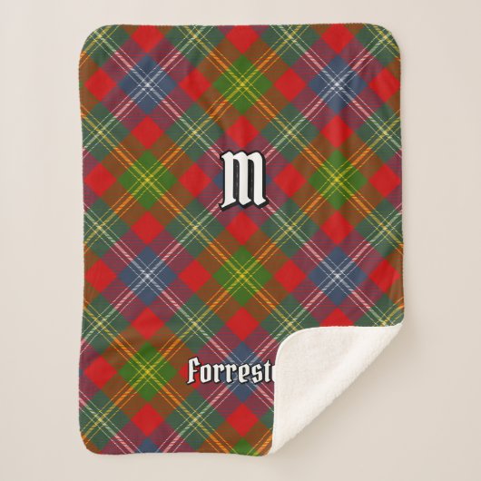 Clan Forrester Tartan Sherpa Deken (Voorkant)