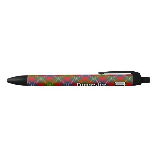 Clan Forrester Tartan Zwarte Inkt Pen (Bovenkant)