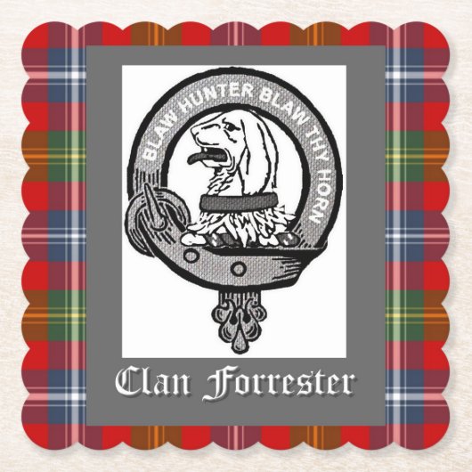 Clan Forrester Wapen Kartonnen Onderzetters (Voorkant)