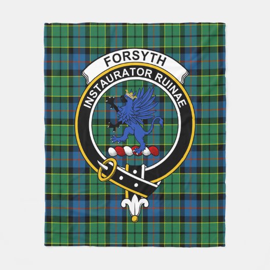 Clan Forsyth Ancient Tartan Pset Fleece Deken (Voorkant)