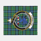 Clan Forsyth Ancient Tartan Pset Fleece Deken (Voorkant (Horizontaal))