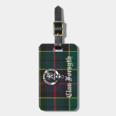 Clan Forsyth Crest Badge en Tartan Bagagelabel (Voorkant verticaal)