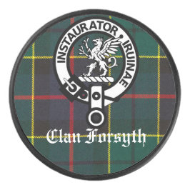Clan Forsyth Crest Badge en Tartan Hockey Puck