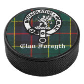 Clan Forsyth Crest Badge en Tartan Hockey Puck (3/4)
