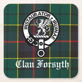 Clan Forsyth Crest Badge en Tartan Kartonnen Onderzetters