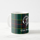 Clan Forsyth Crest Badge en Tartan Koffiemok (Voorkant links)
