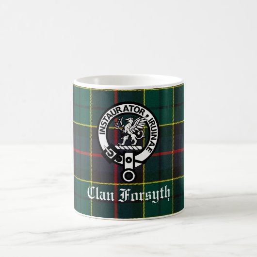 Clan Forsyth Crest Badge en Tartan Koffiemok (Center)