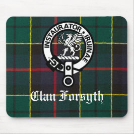 Clan Forsyth Crest Badge en Tartan Muismat